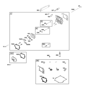 Cylinder Head Group Diagram and Parts List for 09P602-0137-F1 020000 - 09Z999 Briggs and Stratton Engine